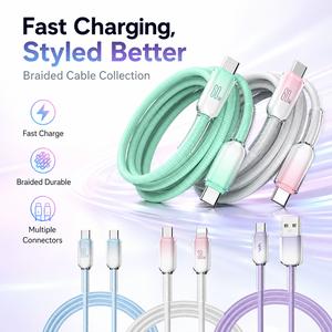 Cáp sạc nhanh Type‑C trong suốt Mecha Crystal, công suất 30W/60W, cáp USB cho Apple, samsung, huawei, xiaomi; ngắt tự động thông minh, chống uốn cong; phù hợp dùng khi chơi game, trong xe hơi, trên bàn làm việc và làm quà tặng.