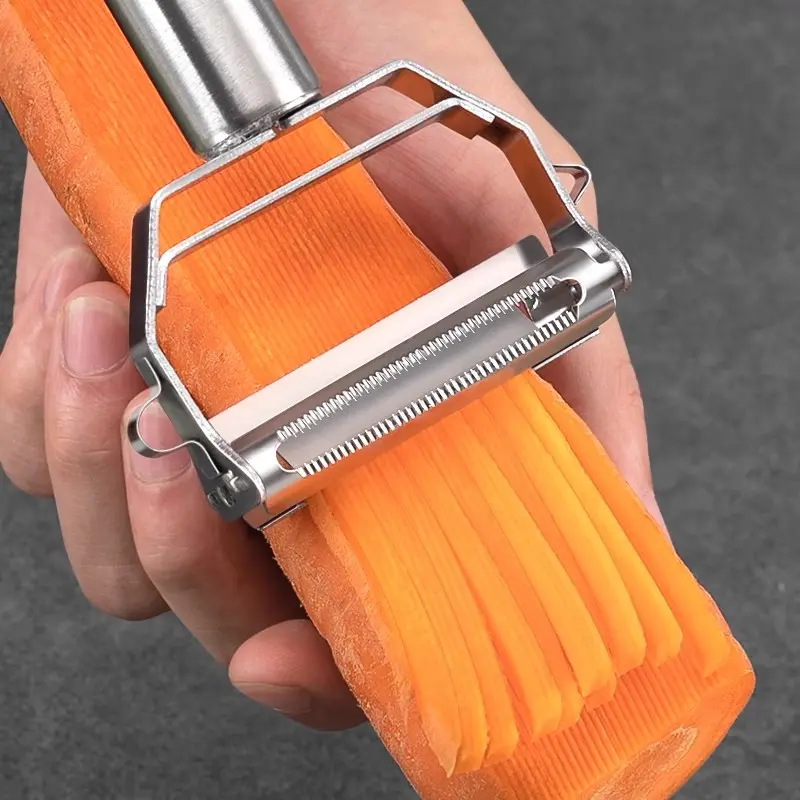 Máy Gọt Vỏ Đa Năng, Làm Bằng Thép Không Gỉ, Dụng Cụ Cạo Dây Nhà Bếp, Dụng Cụ Cạo Nước Rau Củ Quả, Máy Gọt Vỏ Hai Đầu