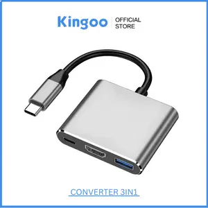 Converter Konektor USB/Type-C/HDMI 3in1 TypeC To HDMI 4K-TypeC-USB 3.0 Adapter Cable For Macbook HUB