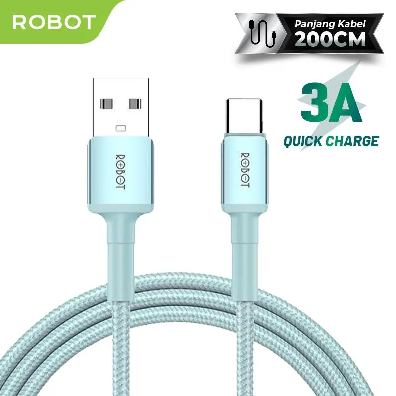 ROBOT Kabel Data RSM200/RSC200/RSL200 Type C Micro USB Lighting 2M Data Cable Original 1