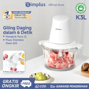 【SUPER PROMO】SIMPLUS Chopper Blender Penggiling Daging Bumbu Cabai Serbaguna 300W 2L Mangkok Kaca Bergaransi 1 tahun DDJR004 【SUPER PROMO】SIMPLUS Chopper Blender Penggiling Daging Bumbu Cabai Serbaguna 300W 2L Mangkok Kaca Bergaransi 1 tahun DDJR004