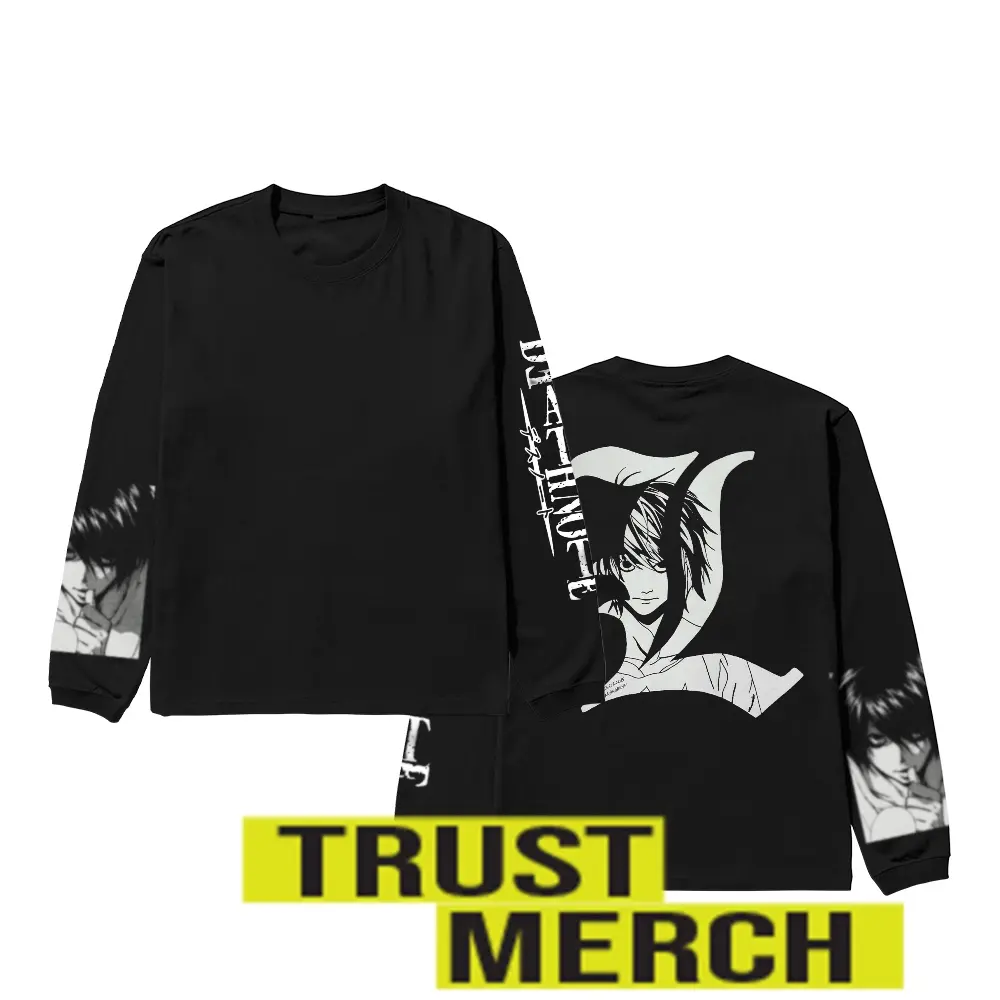 Long Sleeve Kaos Tangan Panjang Anime Death Note L Outfit Unisex