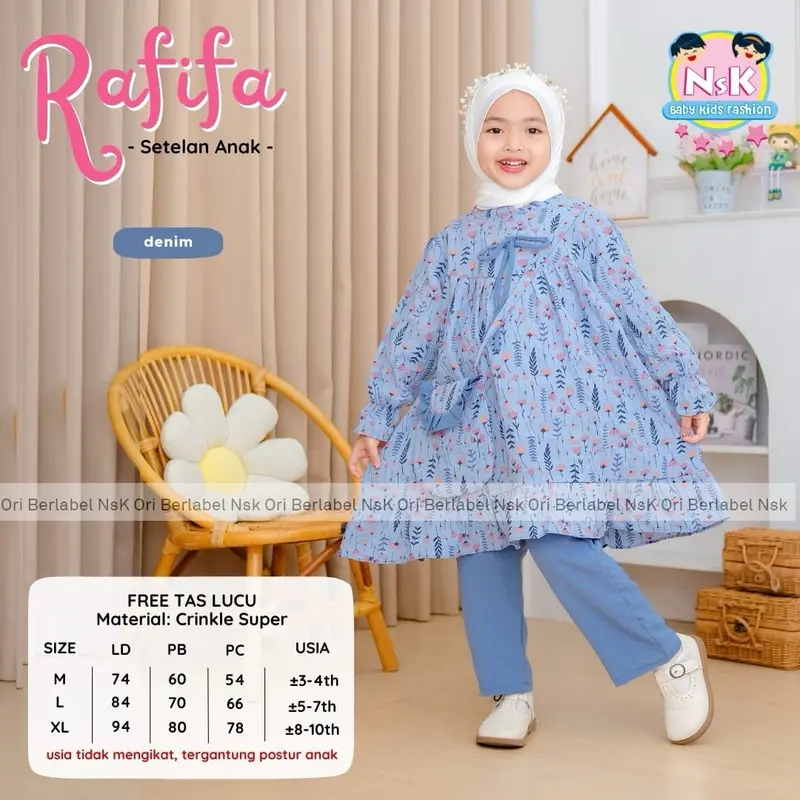 [Zillakids] FREE TAS•SETELAN ANAK PEREMPUAN SIZE M-XL USIA 3-10 th BAHAN CRINKLE PREMIUM BY NSK 2