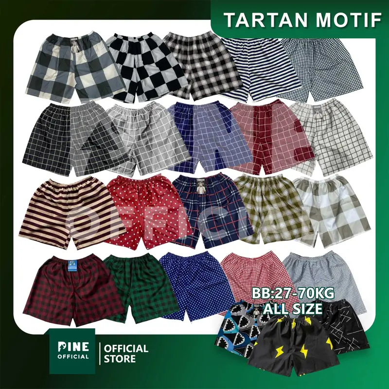 PAKET 10 PCS 5PCS BOXER Celana Pendek Pria Wanita Motif Pantai Hotpants Unisex Terbaru 4