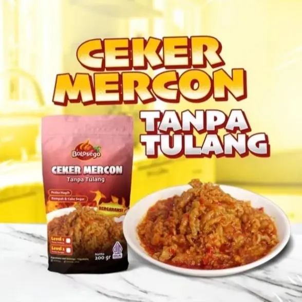CEKER MERCON TANPA TULANG (Spicy Chicken feet without bone) Ready to eat