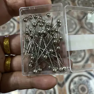 IWD JARUM PENTUL STAINLESS ANTI KARAT HIJAB PIN PENTOL DRESSMAKER Kotak Panjang