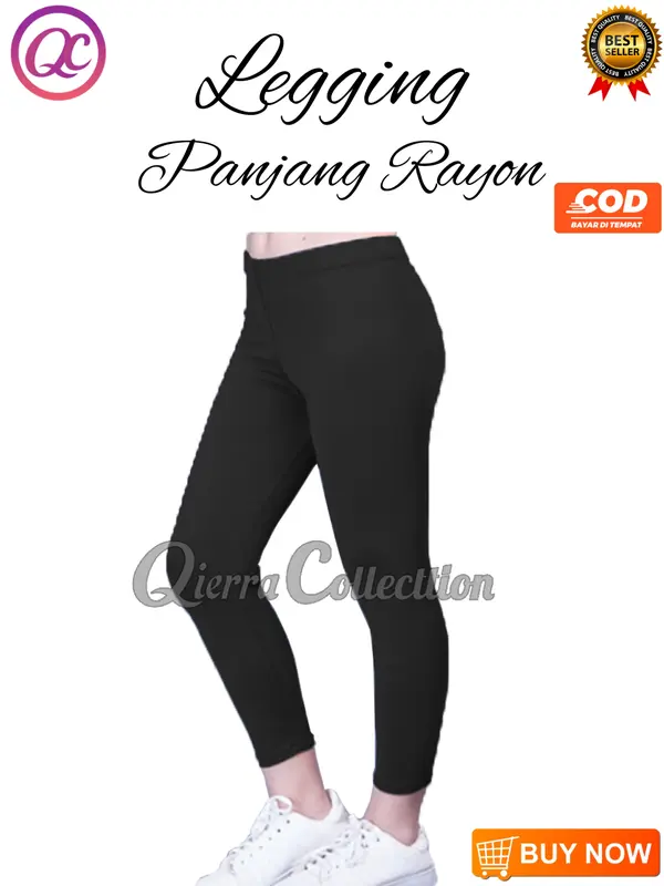 Legging Polos Warna Bahan Spandex Rayon Dan Jersey Super size L, XL, XXL READY STOK Wanita Celana Panjang Tebal Dewasa Hitam 6