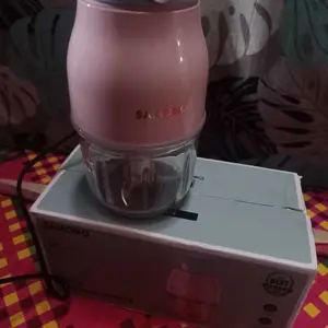 (BEST SELLER) SAMONO Mini Food Chopper 300ml – Penggiling Daging & MPASI Bayi, 6 Mata Pisau Stainless 【SW-C190】