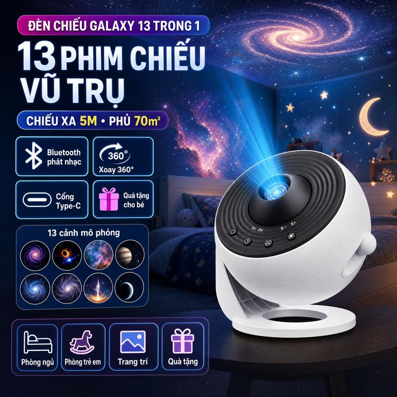 Đèn Chiếu Thiên Hà 13 TRONG | Hiệu Ứng Cực Quang Ngủ Sao Cho Người Lớn & Trẻ Em