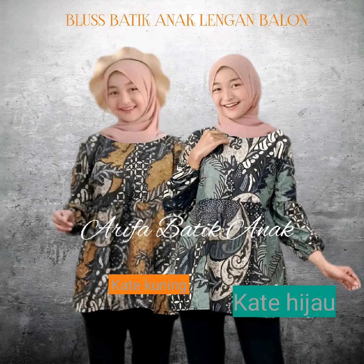 BLUSS BATIK ANAK LENGAN BALON MOTIF KATE USIA 1-10 TAHUN Nyaman Cewek Nyaman Lembut Katun
