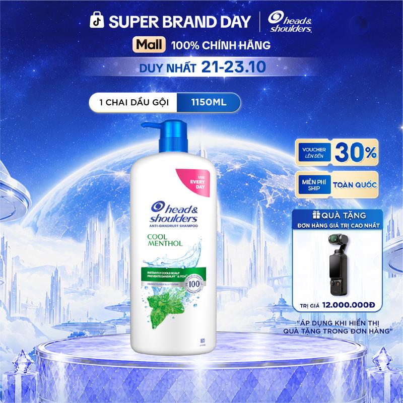 [GMV MAX] Dầu Gội Sạch Gàu HEAD&SHOULDERS Bạc Hà  - Chai 625ML/850ML/1150ML/1800ML