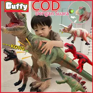 【Duffy toys】Crazy Jurassic✨Mainan dinosaurus besar Mainan dinosaurus karet lunak besar / dengan suara/Tyrannosaurus Triceratops Stegosaurus/Model Dinosaurus Anak Mainan Anak Laki-laki Mainan Anak Perempuan