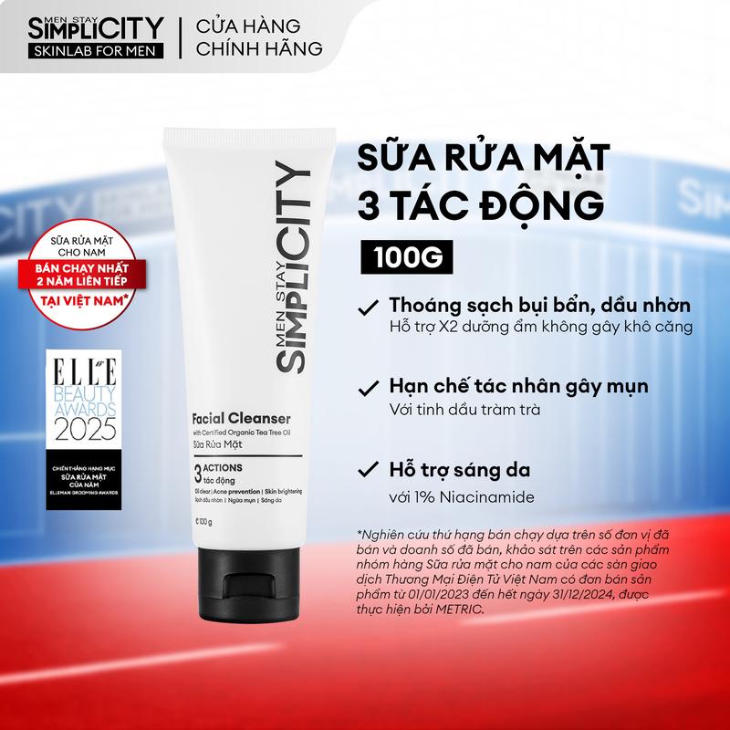 [KOL] Sữa rửa mặt cho nam Men Stay Simplicity Facial Cleanser 100g