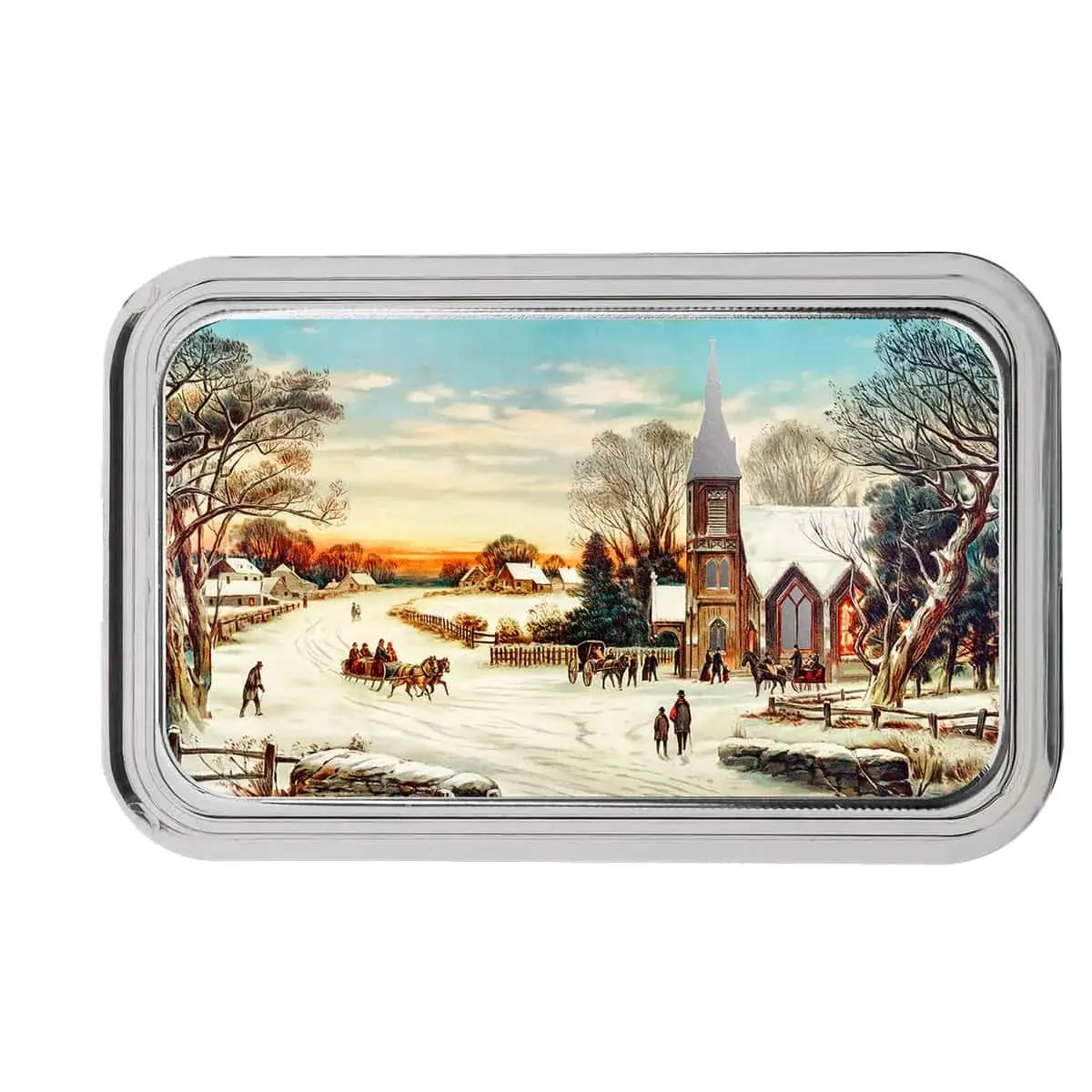 Holiday Series - Scottsdale Mint - Christmas Morning - Fine Silver 1 oz - Perak yang cocok untuk hadiah natal dan koleksi