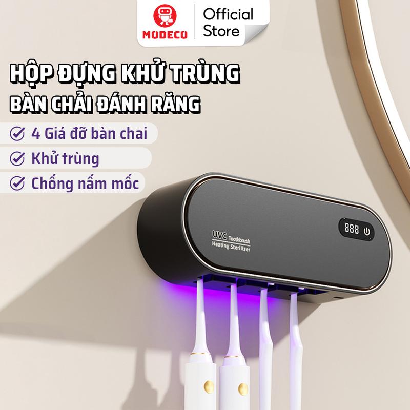 Máy Khử Trùng Bàn Chải Đánh Răng Cao Cấp Modeco - Sấy Khô Diệt Khuẩn Bằng Tia Cực Tím UVC UVA