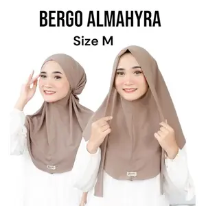 [ALMAHYRA] Hijab BergoTali Malay Instan Jilbab / French Khimar Jersey Premium SIZE M non niqob Bergo Lembut Panjang Kerudung Muslim Simple