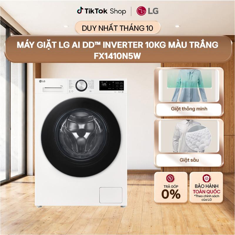 Máy giặt LG AI DD Inverter 10kg màu trắng FX1410N5W