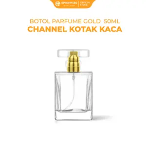 Botol Parfume Gold Channel Kotak 50ml Botol Kaca - Ulir - Type satuan - Amorenza