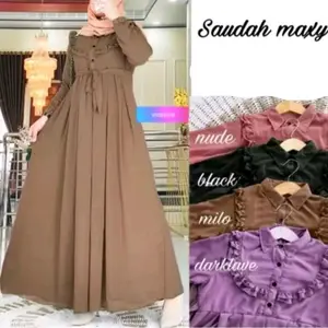 GAMIS MOLA BUSUI KANCING REMPEL BAHAN KATUN MICRO Gamis Lebaran 2026 Remaja Dewasa