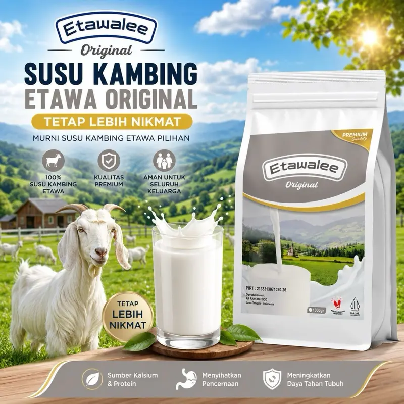 Susu Kambing Etawa Bubuk Etawalee 1 Kg Atasi Nyeri Sendi