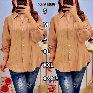 KEMEJA KERJA WANITA BAHAN CRINGKLE AIRFLOW PREMIUM