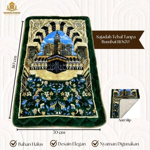 Sajadah Jumbo Tebal Tanpa Rumbai 70x110cm|Antislip dan Busa Premium|Satuan|Grosir|Kodi Termurah dan Terlengkap Muslim Motif Nyaman 3