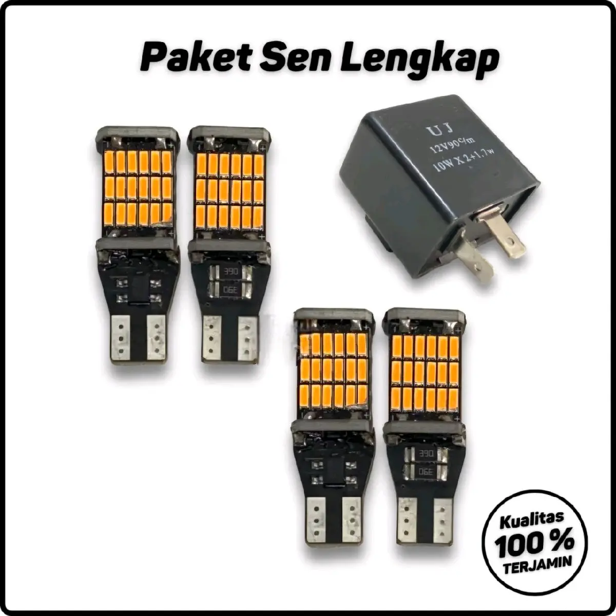Paket Lampu Sen Sein Dajjal dan Flaser Relay Sein Sen Kedip 45 LED Super Terang Motor Motorcycle lampu sein dajjal