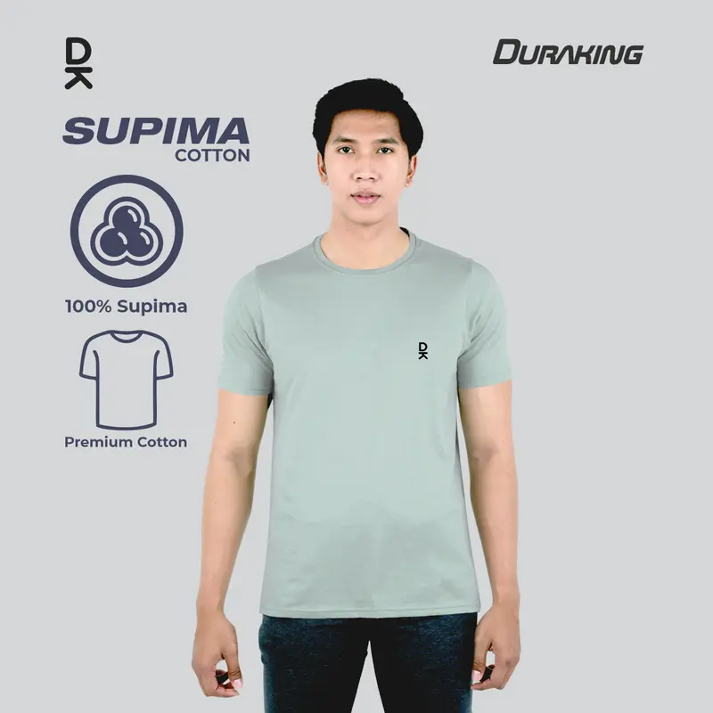 Duraking Kaos 100 persen SUPIMA Cotton Daily Wear - O Neck Basic kain katun Lembut Polos Pria Nyaman Pendek Tee Tshirt 7