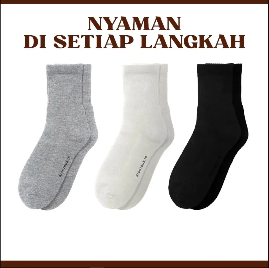 Rightbox ID, Kaos Kaki Pendek Diatas Mata Kaki, Bahan Katun, One Size Dewasa Katun Nyaman Pria