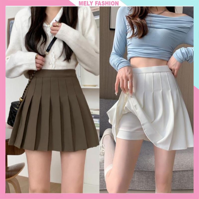 Chân váy tennis xếp ly ngắn Mely Fashion chữ A có túi cạp cao che bụng tôn dáng chất Umi co giãn có bigsize CV73-02