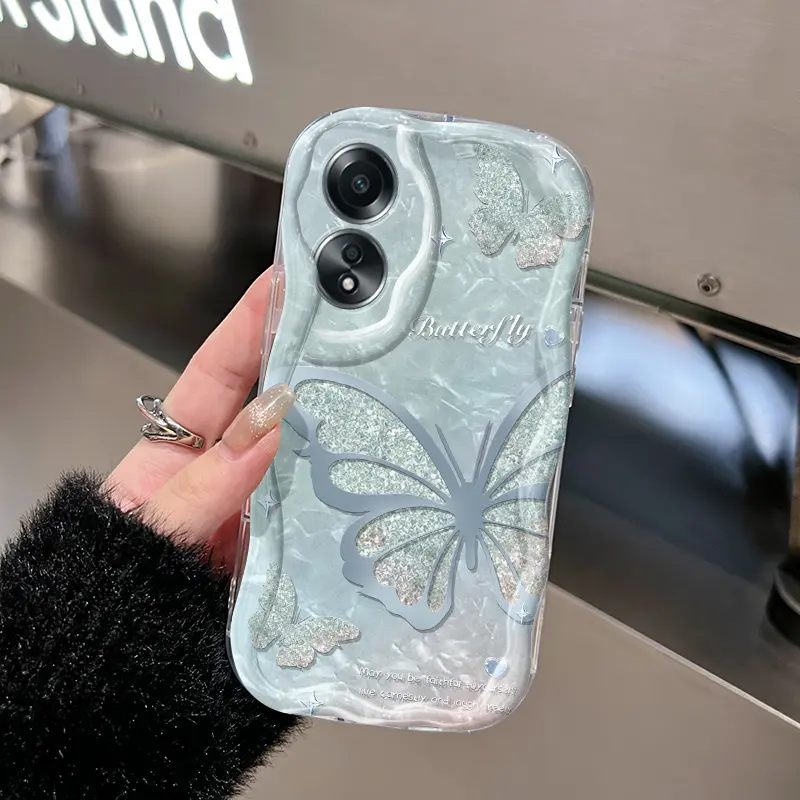 Casing Hp OPPO A58 4G A78 4G case HP pelindung silikon Softcase lembut baru Kesing ponsel pola kupu-kupu cantik casing 1