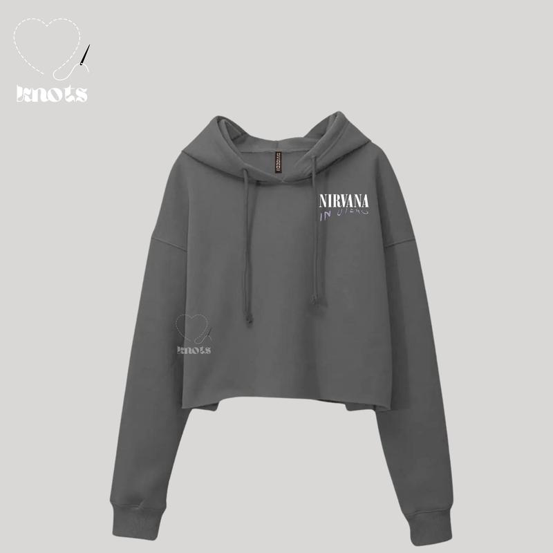 Nirvana Crop Hoodie (Grey Edition) Lembut 3