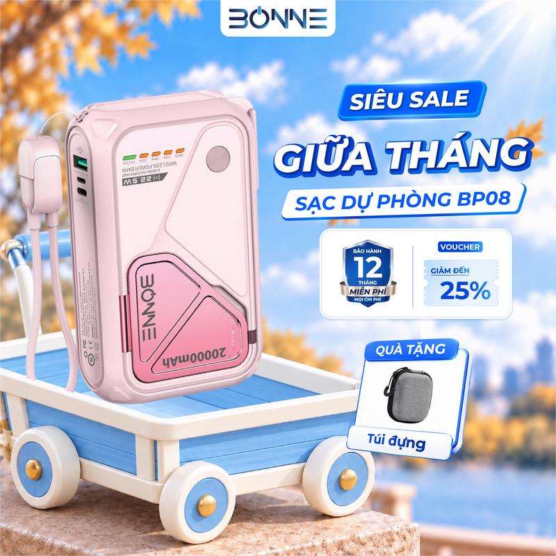 HÀNG CÓ SẴN - Sạc Dự Phòng Bonne TECHNOLOGIQUE BP08 10.000mAh/20