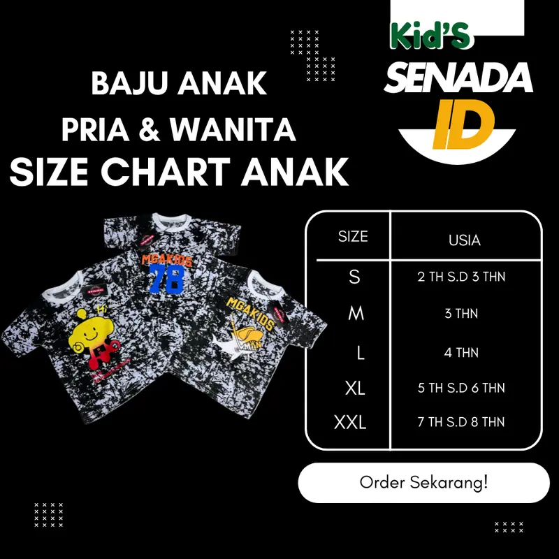 𝐒𝐄𝐍𝐀𝐃𝐀 𝐊𝐈𝐃'𝐒 - Baju Anak Panjang dan Pendek Karakter Lucu Dan Unik Untuk Usia 2-6 Tahun Bahan Semi Katun 24S Halus  Adem Dipakai Sehari-hari 5