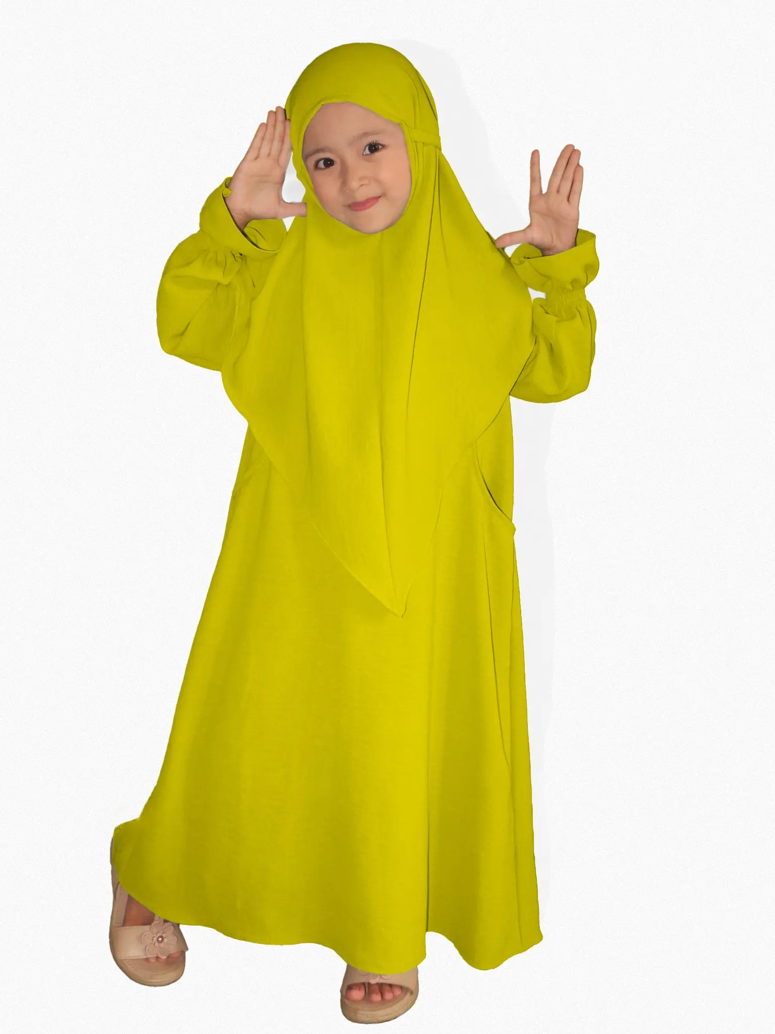 Hasanah Dress Kids Baju Gamis  Muslim Cantik Anak Perempuan Bahan Crinkle Airflow Premium 4-10 Tahun Panjang Tanggung Remaja Shakila   Motif
