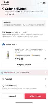 Product Review of Yong Guan 1.8% Avermectin Fruit Tree Red Spider Vegetable Aphid Flower Planthopper Small White Medicine Cabbage Insecticide from G** k**s 1