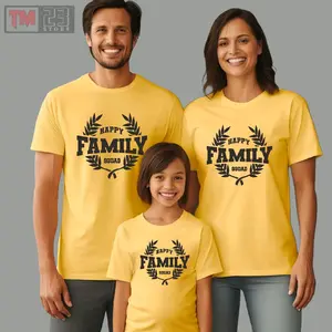 Baju Kaos Couple Pasangan Keluarga Motif HAPPY FAMILY SQUAD Bahan Katun Dewasa Wanita