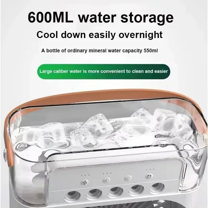 ABAY Air Cooler Mini Fan AC 3 Speed Kipas Penyejuk Ruangan 600ml - AB666 Kabel Meja Mesin 4
