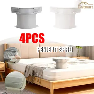 (COD) Penjepit Sprei Anti Geser 4PCS Bed Sheet Corner Tightener Clips Bed Sheet Fixed Grippers Jepitan Pengait Pengunci Ujung Sudut Sprai Invisible Sheet Bed Cover Fixer