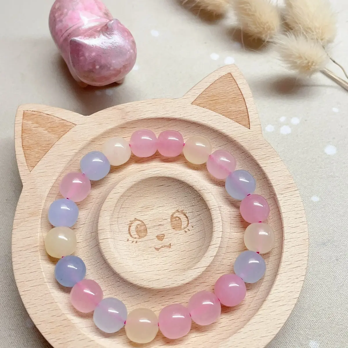 Morganite Chalcedony - Crystal Bracelet