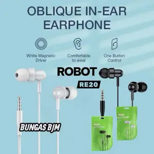 ROBOT RE20 OBLIQUE IN EAR DEEP BASS ULTRA LIGHT WIRED EARPHONE