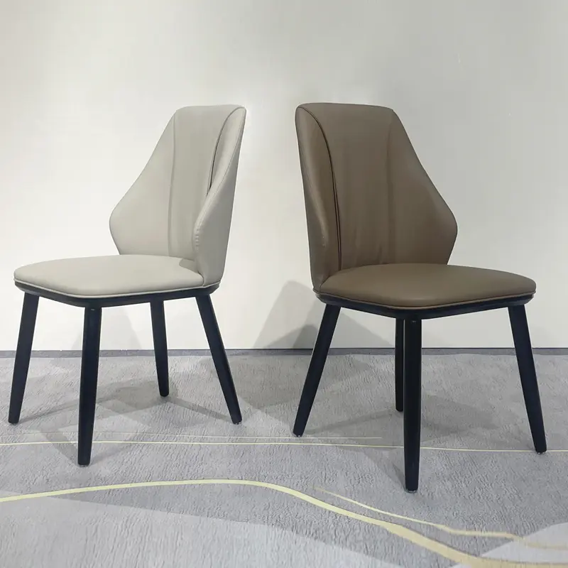 Solid wood foot dining chairs for household use, 2024 new dining chairs, high-end sense, backrest chairs, dining table chairs, combination furniture, leather chairs