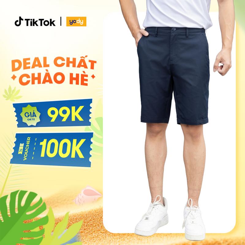 [ Đồng giá ]YODY Quần Sooc Nam KAKI Ống Đứng Cao Cấp Gấu Lơ Vê Lịch Lãm QSM6027