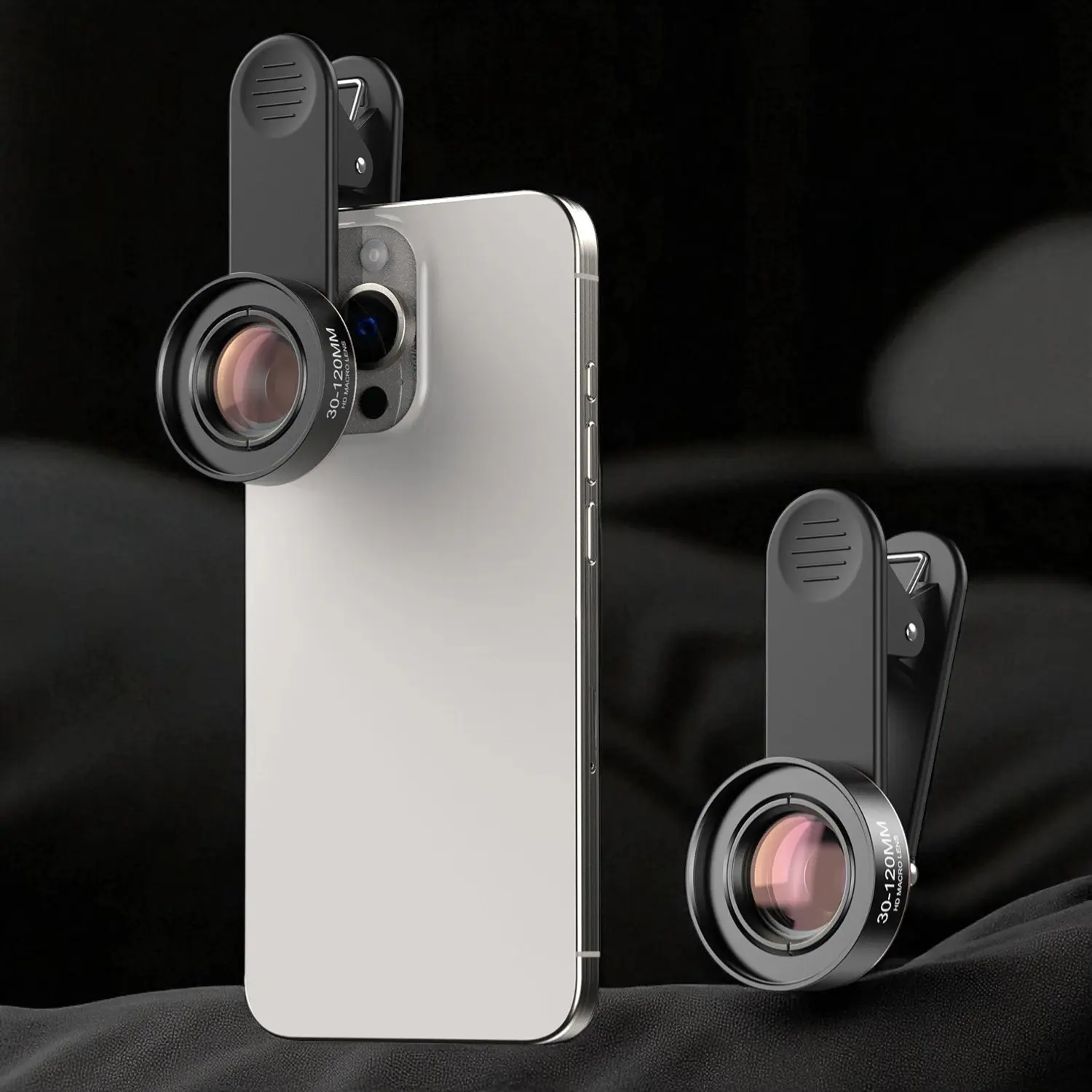 APEXEL Lensa Kamera Smartphone Macro Lens 30-120mm with Universal Clip - APL-HD30120 - Black
