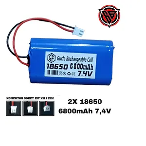 Baterai Speaker Dan Perangkat  Elektronik Lainnya  2X 18650 6800mAH Daya 7,4V SOKET JST XH 2 PIN