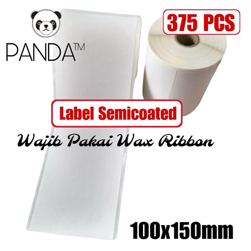 Label Sticker Barcode 100x150mm Semicoated 375Pcs Core 1" untuk resi pengiriman (Cetak Pakai Wax Ribbon)