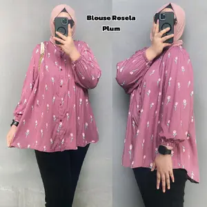 LUMINOSA - Vol 3 Blouse Kemeja Atasan Wanita Big Size LD 110 120 130 140 Super Jumbo Busui XL XXL 3XL 4XL Rayon Viscose Motif Rayon Twill