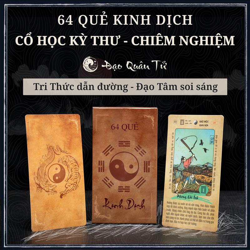 Bộ Bài Kinh Dịch 64 Quẻ - Tự Nghiệm Sáng Suốt | Thẻ Bài (64 Lá) Đạo Quân Tử