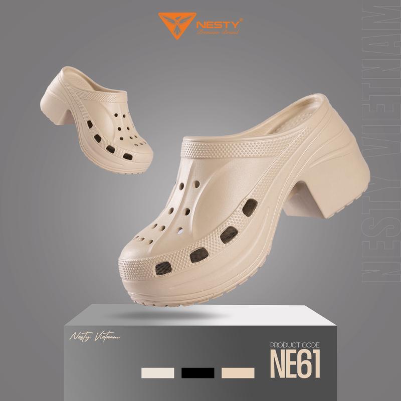   NE61  Tặng Charm  DÉP SỤC NESTY ĐẾ ĐỘN 9CM CHẤT LIỆU EVA NHẸ ÊM KHÔNG THẤM NƯỚC 