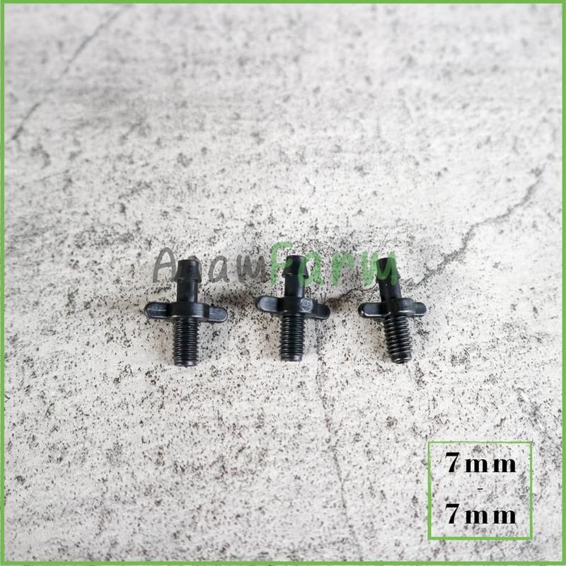 Nepel Ulir 7mm ke selang 7mm | Pembagi air hidroponik 1